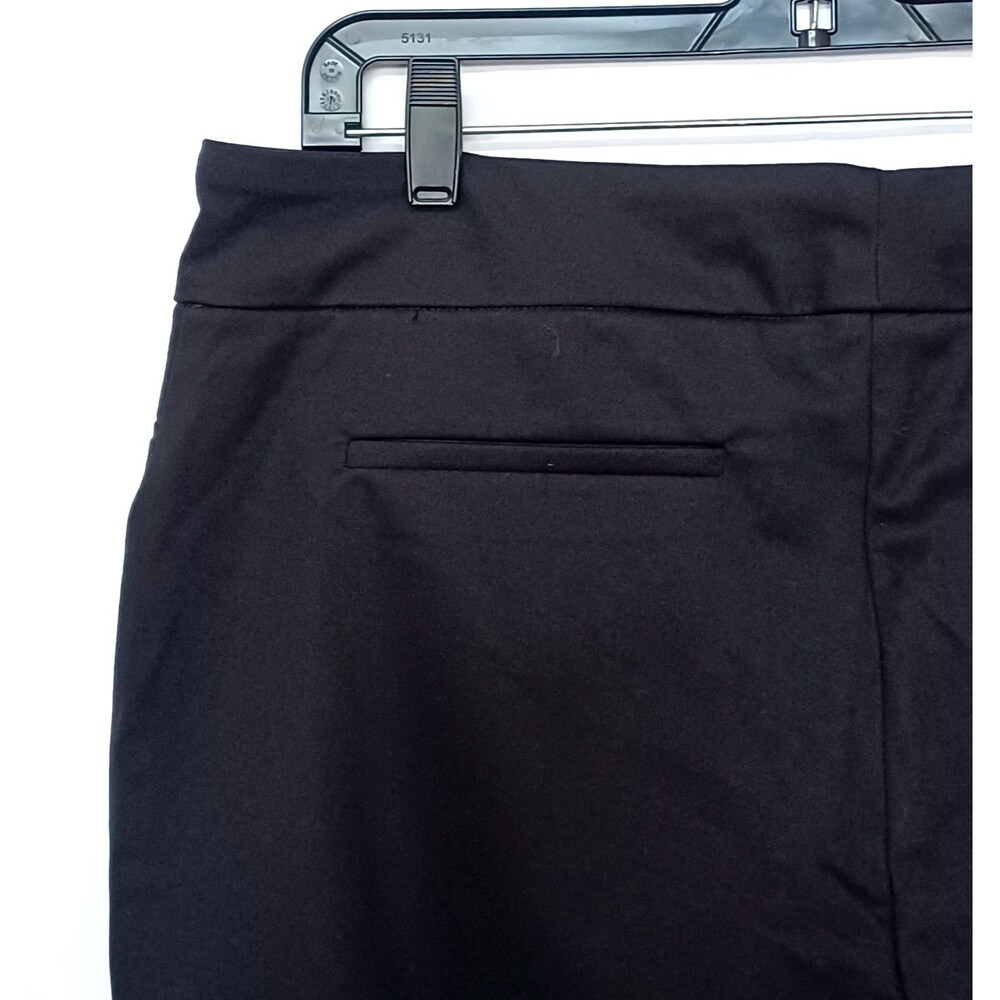 Dalia Women’s XL Black Straight Leg Dress Pants Flat Front Stretch Back Pockets - Picture 9 of 12